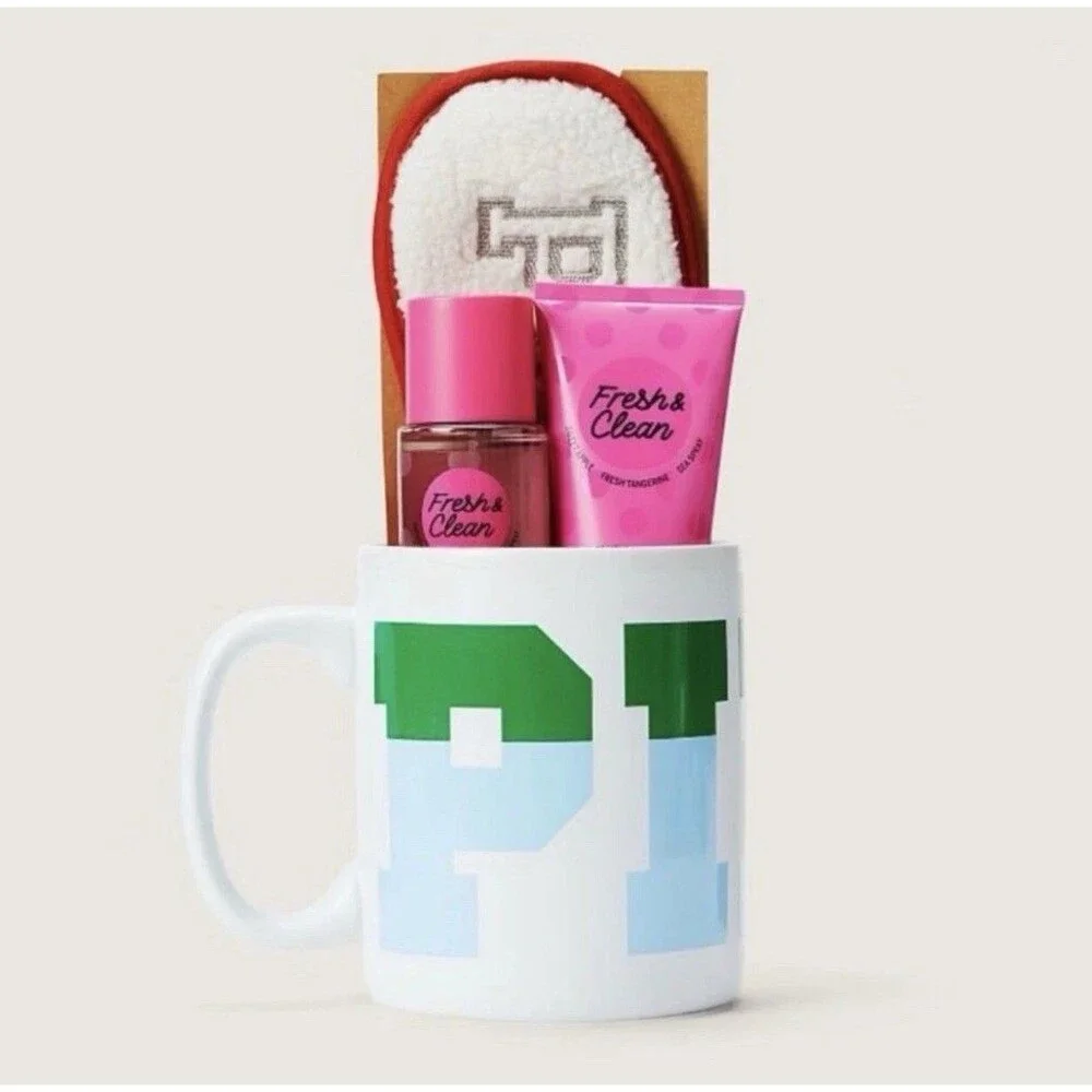 NWT Victoria’s Secret PINK Bundle Fresh & Clean Big XL Mug Gift Set W/ Eye Mask